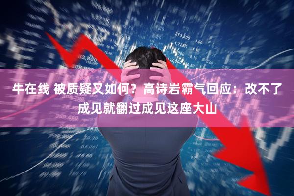 牛在线 被质疑又如何？高诗岩霸气回应：改不了成见就翻过成见这座大山
