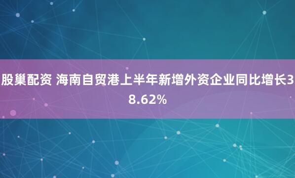 股巢配资 海南自贸港上半年新增外资企业同比增长38.62%